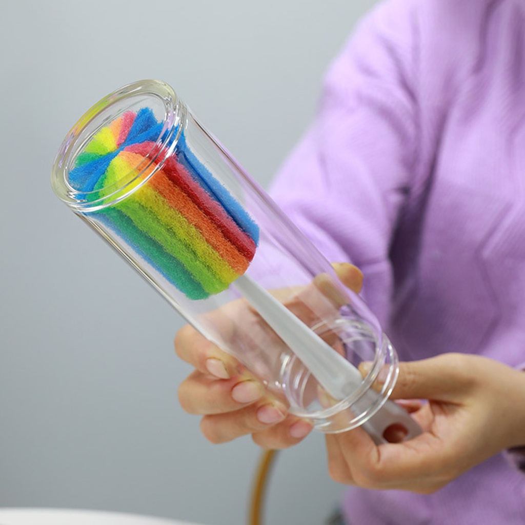 Cây cọ rửa ly, cốc bảy màu tạo bọt nhiều dài 24.5 cm