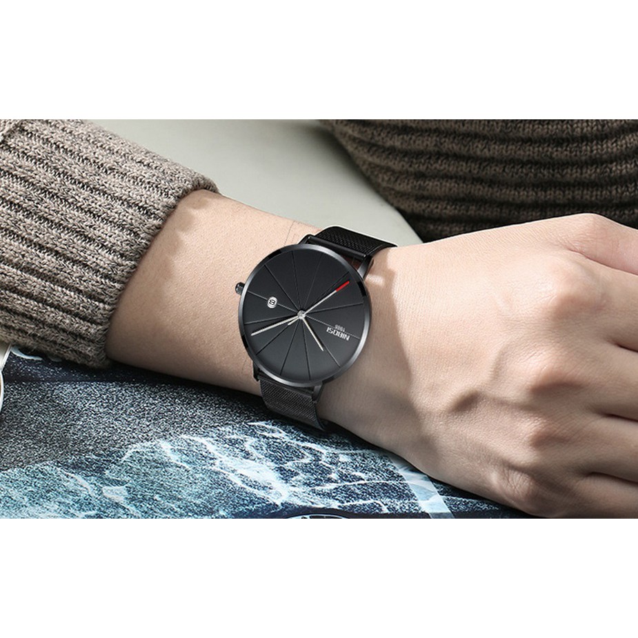 Đồng hồ nam dây lưới thép siêu mỏng Nibosi 2321 (fullbox) | BigBuy360 - bigbuy360.vn