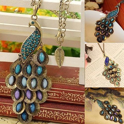 ★Vòng cổ HợP Kim HìNh Đuôi Công ĐíNh Đá Xinh XắN