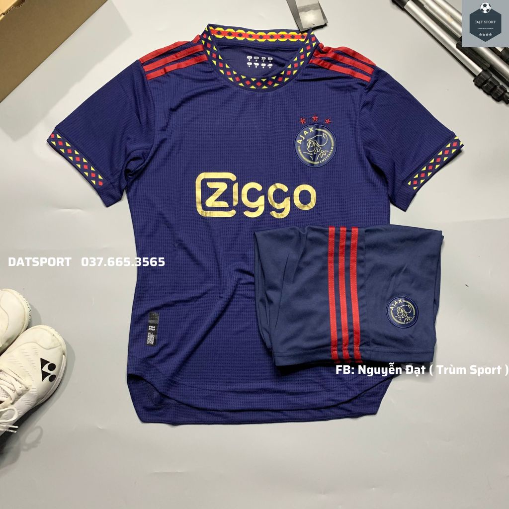 Set Áo Đấu CLB Ajax Xanh Than Sân Khách 2022/23⚡Freeship⚡Bộ Quần Áo Đá Banh Vải Gai Thái Cao Cấp