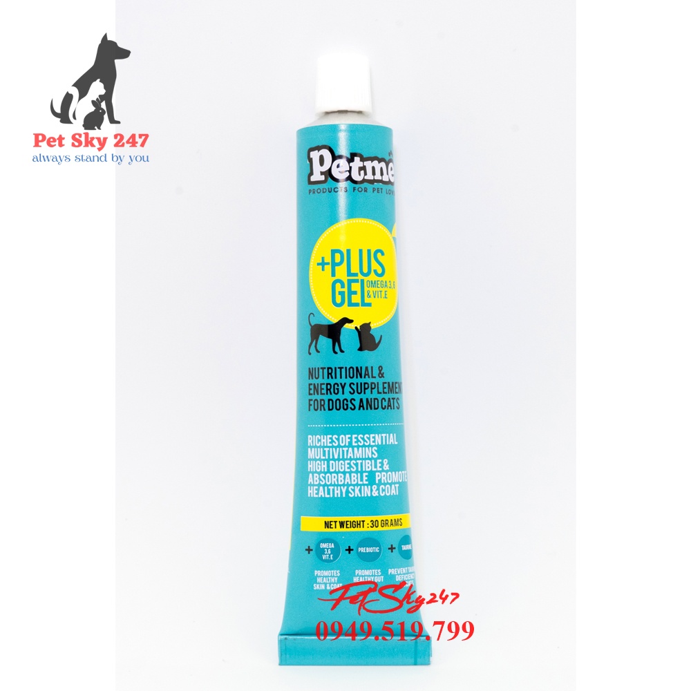 Petme Plus Gel Bổ Sung Năng Lượng Và Dinh Đưỡng Cho Chó Mèo Tuýp 30Gram