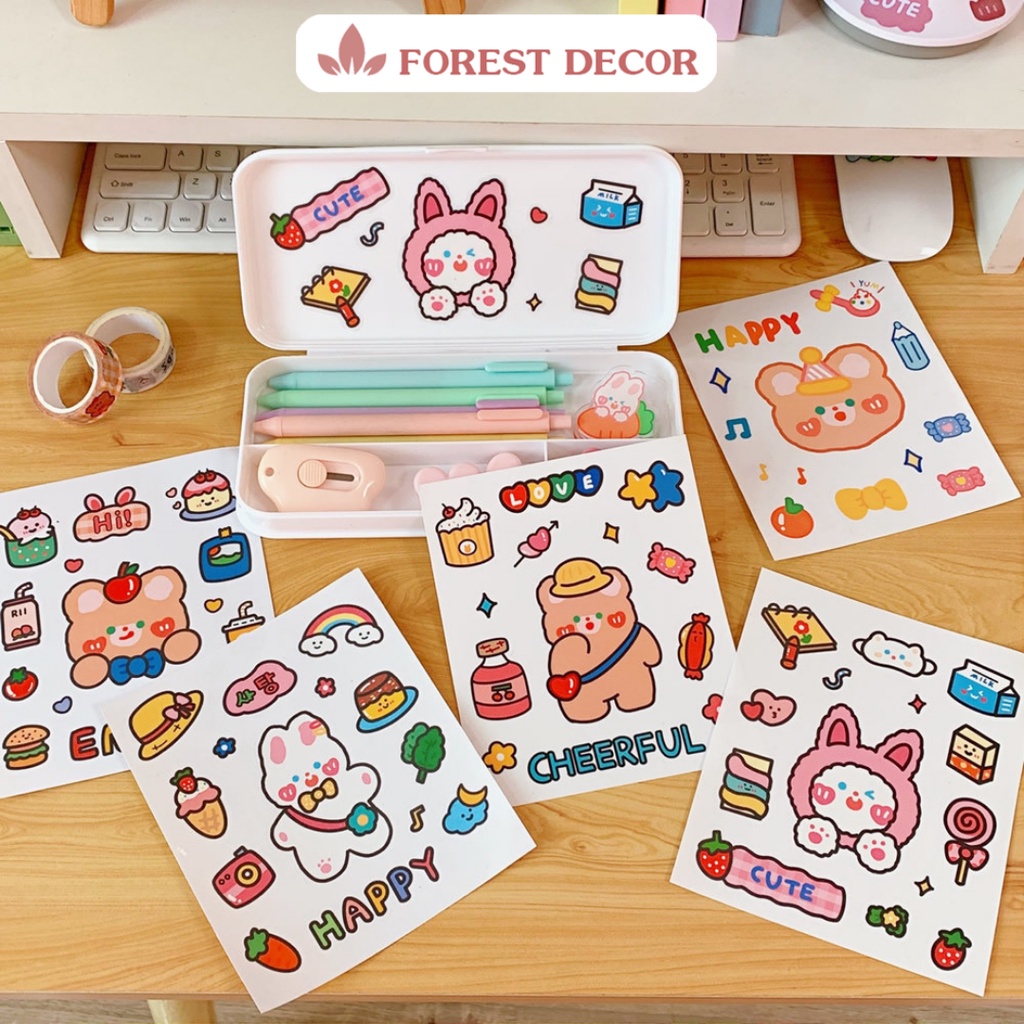 Nhãn dán sticker dễ thương trang trí sổ, poscard, đồ dùng cá nhân FD025