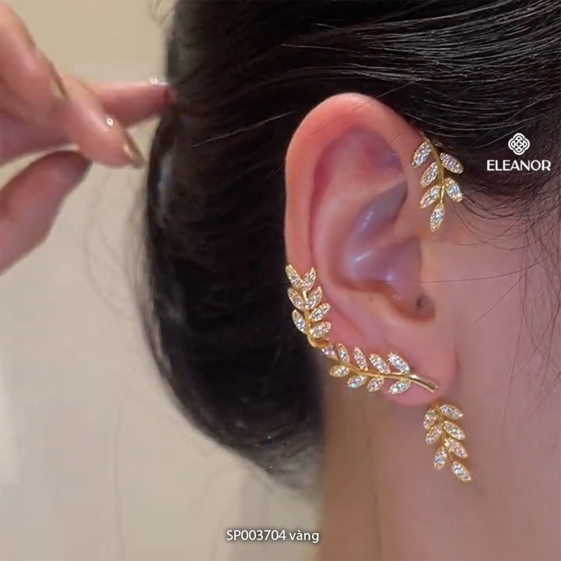 Bông tai nữ gắn vành Eleanor Accessories hình vòng nguyệt quế phụ kiện trang sức sang chảnh 3704 (một chiếc)