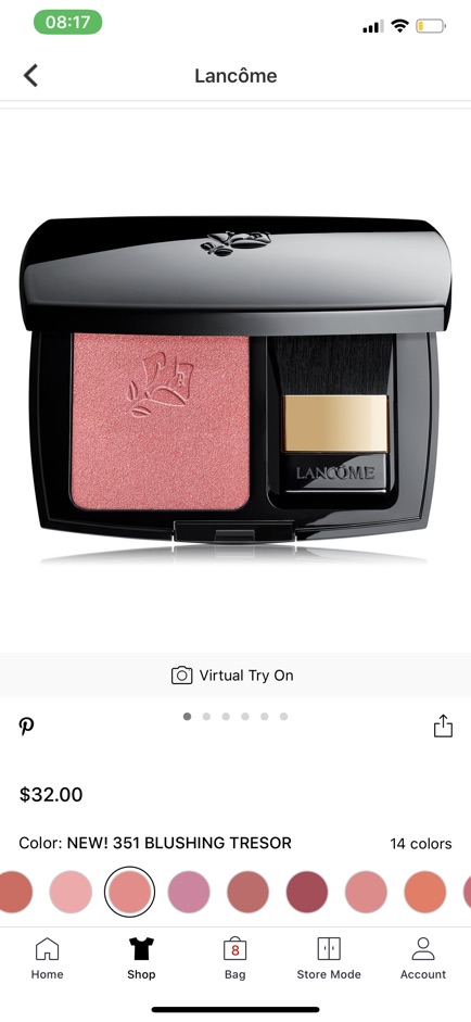 Phấn Má Hồng Ánh Nhũ Lancome Blush Subtil Shimmer