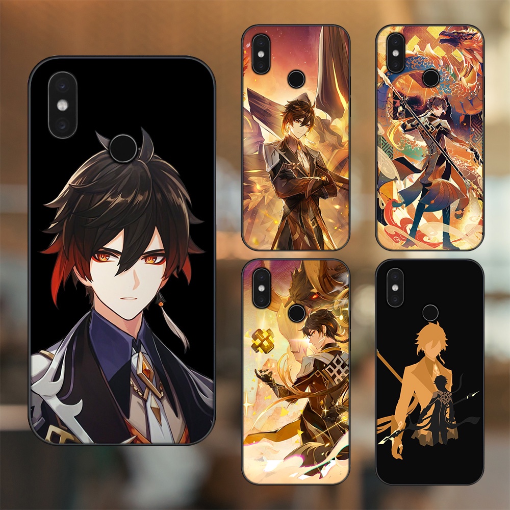 Ốp lưng Xiaomi Mi 8, Mi 8 SE viền đen in hình Zhongli Genshin Impact
