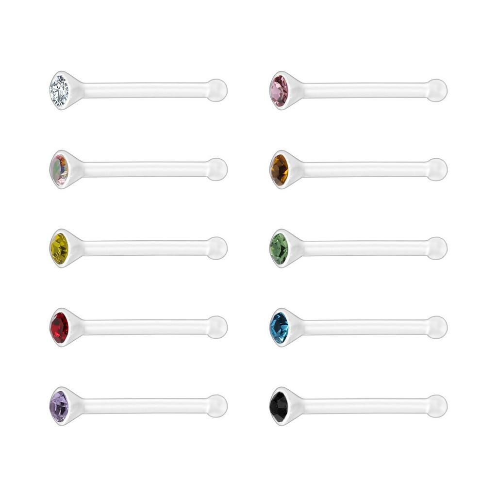 Set 10 Khuyên Mũi Trong Suốt Cá Tính Độc Đáo