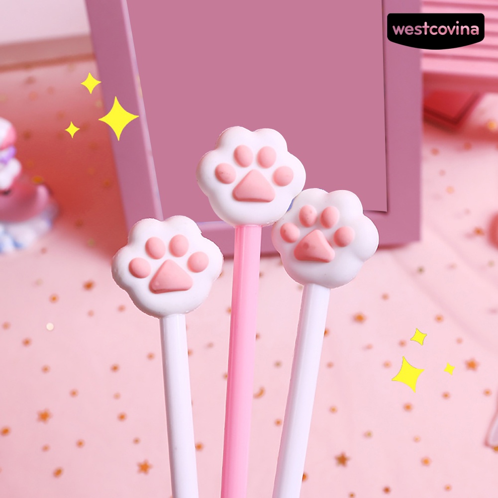 [Hot]✍Set 2 Bút Nước Mực Đen 0.5mm Hình Mèo Dễ Thương