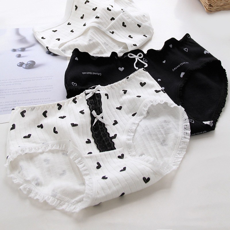 Quần Lót Nữ ❤️FREESHIP❤️ Quần Lót Nữ cotton họa tiết trái tim mã A289