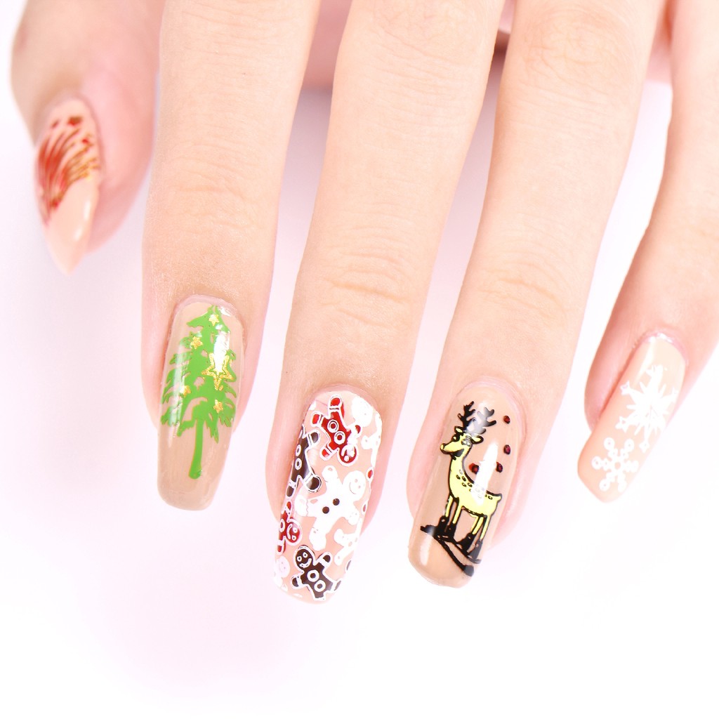 [Hàng mới về] Khuôn trang trí móng tay nghệ thuật họa tiết Giáng Sinh xinh xắn