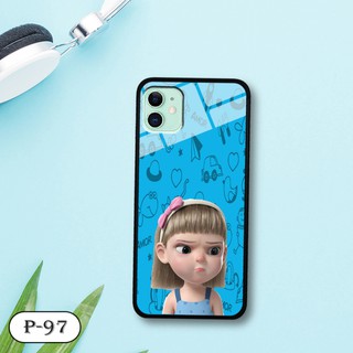 Ốp lưng kính 3D iPhone 11- hình cute