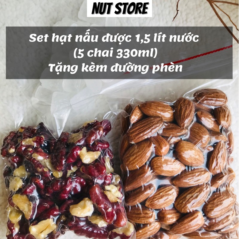Combo hạt mix nấu sữa Nut Store tặng đường phèn
