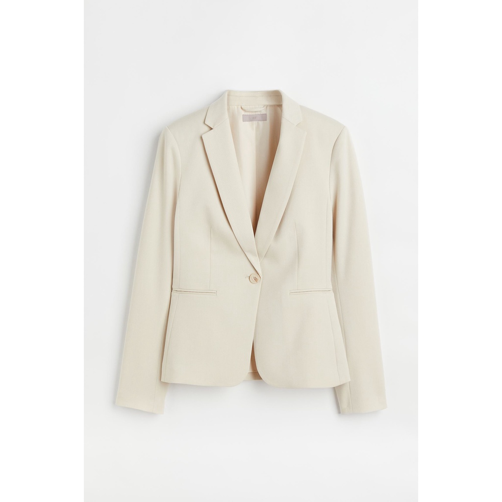 H&M Đức - Blazer tay áo đính nút màu trắng kem hai túi sale auth cao cấp chính hãng có sẵn 0988242011