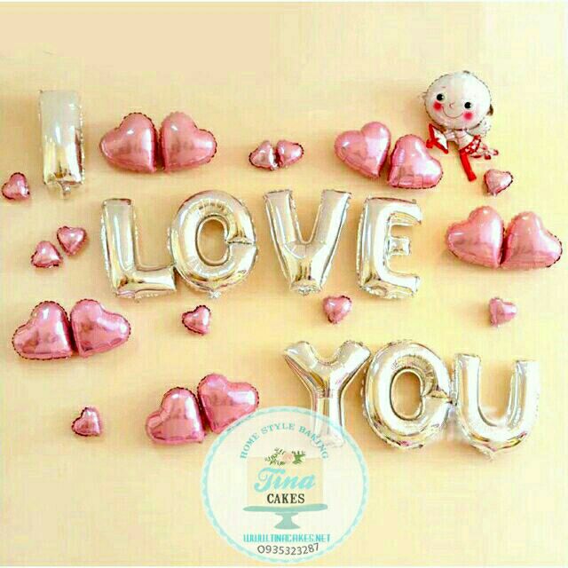 Sét bóng trang trí I LOVE YOU