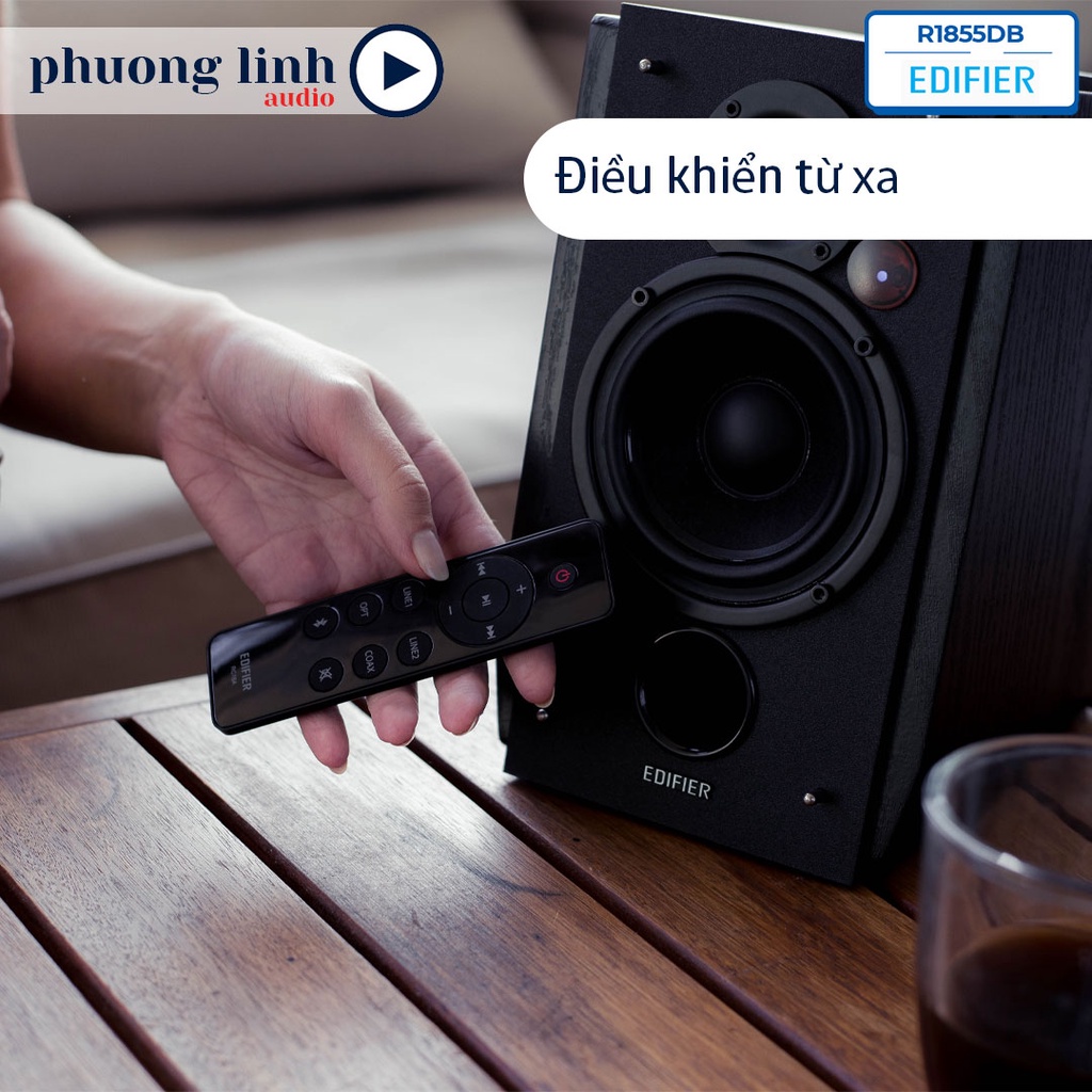Loa vi tính EDIFIER R1855DB Bluetooth 5.0 Công suất 70W Kết nối TV cổng quang Đầu ra siêu trầm Hàng chính hãng