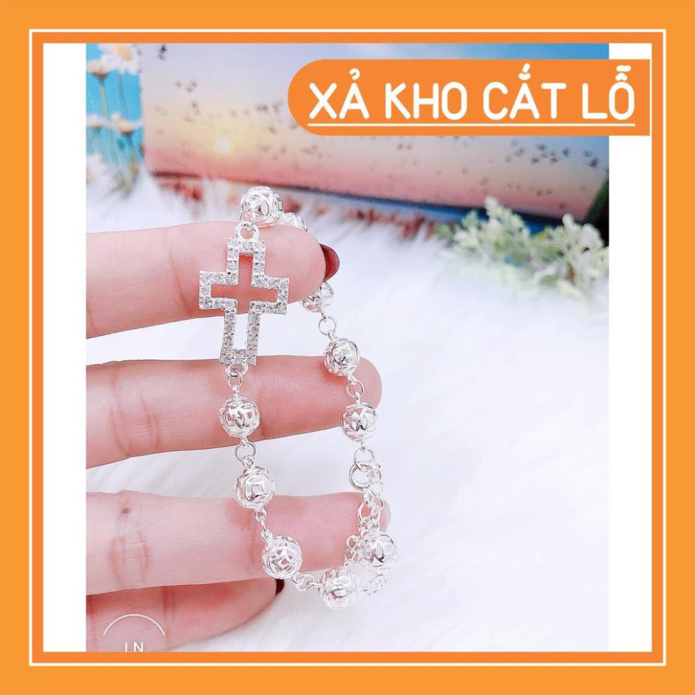 [XẢ HÀNG] FREE SHIP LẮC TAY CÔNG GIÁO BẠC TA CHO NỮ