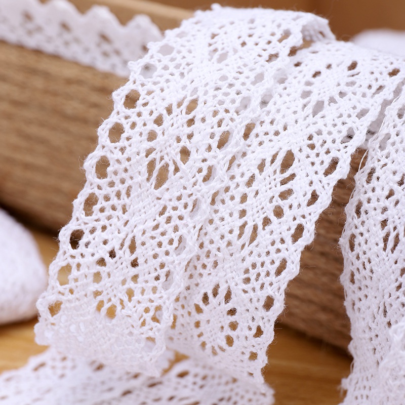 Dây Ren Cotton 2.8cm Dùng Trang Trí Quần Áo Và Mũ Diy