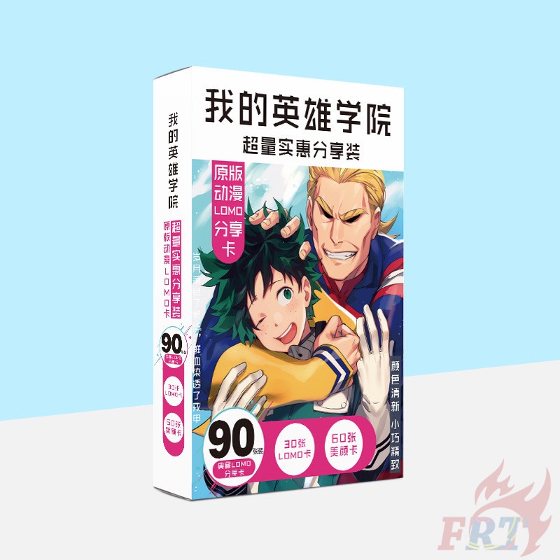 ❤ Bộ 90 Tấm Thẻ Hình Nhân Vật Anime My Hero Academia Mini ❤ Set 30 Tấm Bưu Thiếp Mini 6.2×6.2cm + 60 Tấm Lomo 3×3.1cm