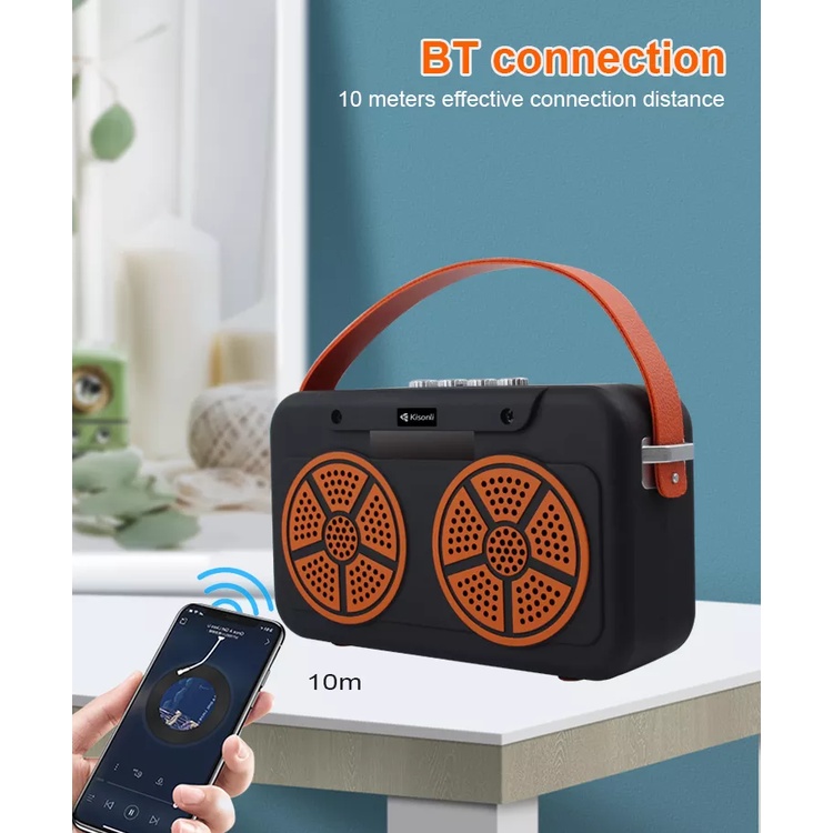 Loa bluetooth stereo Kisonli SC-20 siêu trâu - hỗ trợ FM/ AUX/ TF/ USB (nhiều màu) Nhất Tín Computer