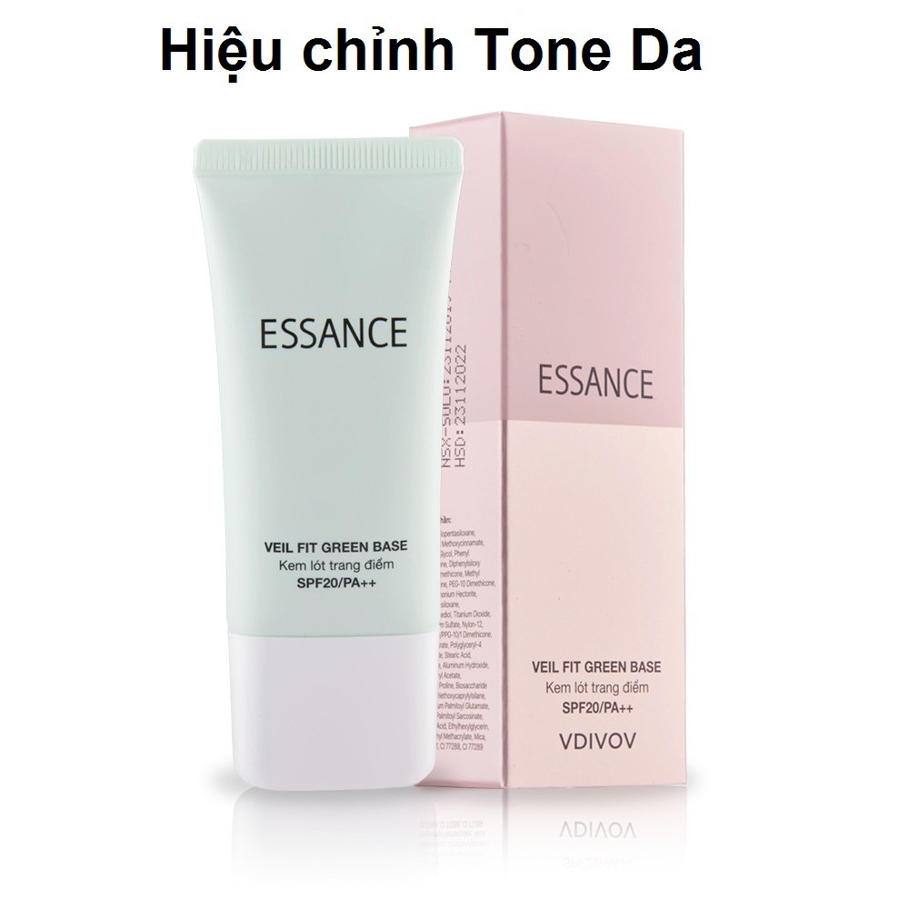 Kem lót trang điểm dưỡng trắng Essance Veil Fit Green Base SPF20/PA++ 30 ml