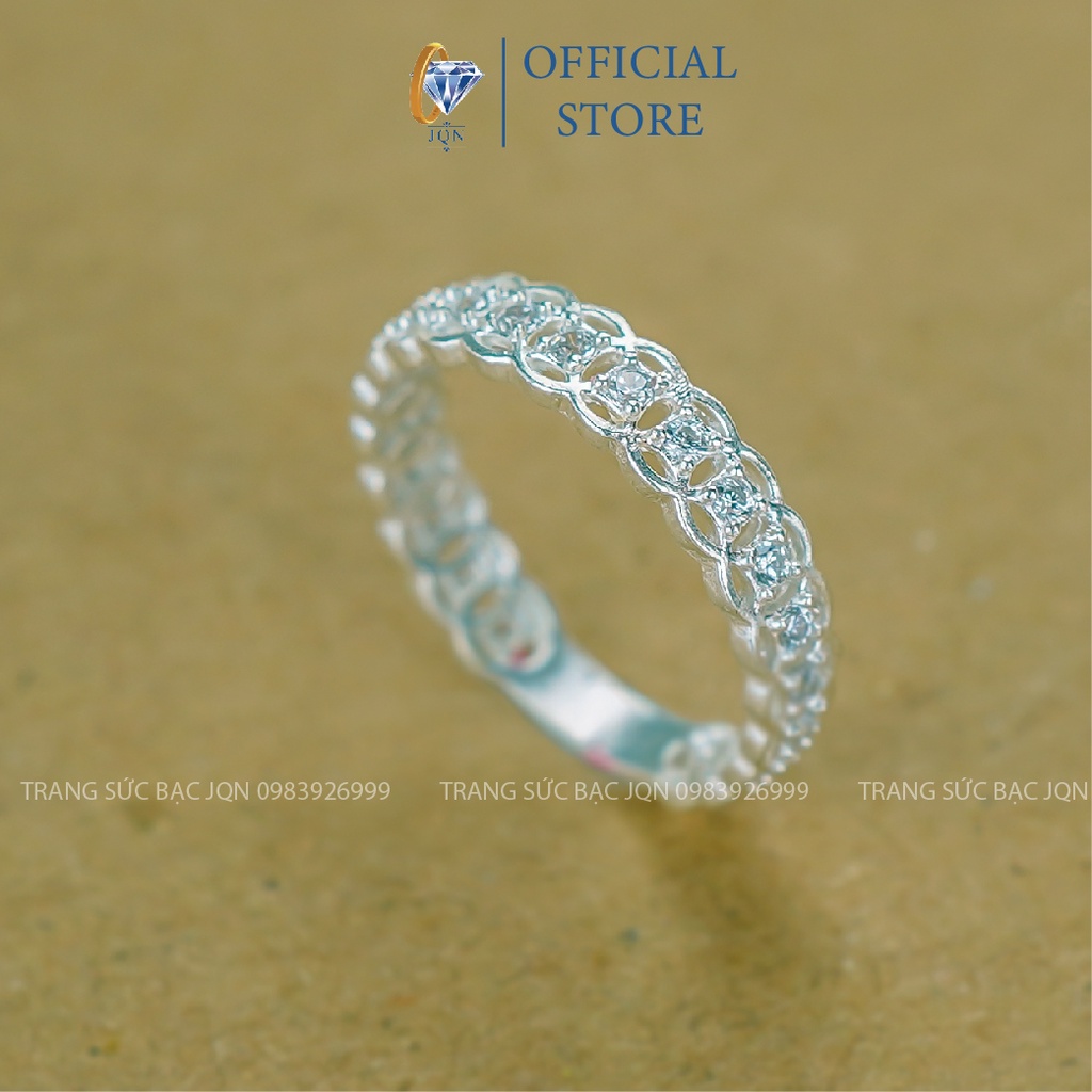 Nhẫn Kim Tiền Bạc JQN Nhẫn Đính Đá Nhỏ N12