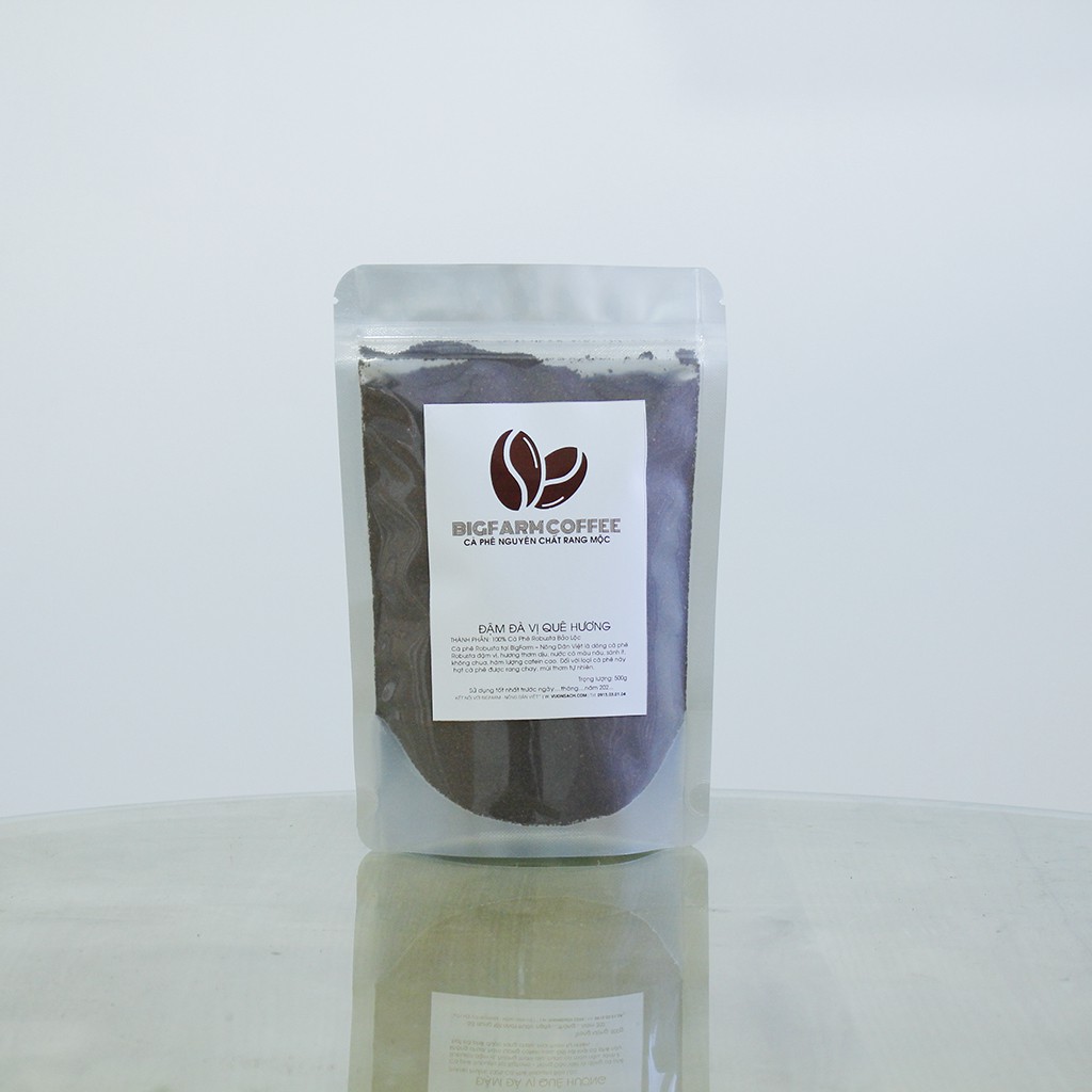 Cà phê mộc rang xay nguyên chất 100% giống Robusta ngon nhất, rang vừa, Dạng bột dùng pha phin 250g