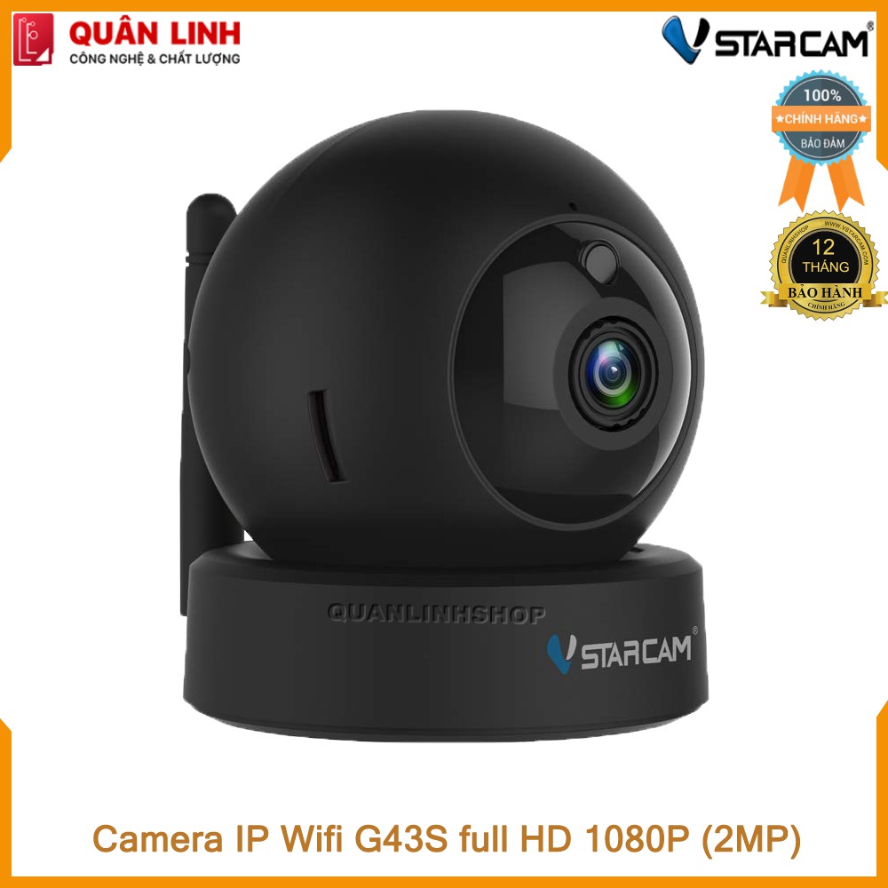 Camera giám sát IP Wifi hồng ngoại ban đêm Vstarcam C43S Full HD 1080P 2MP kèm thẻ 128GB