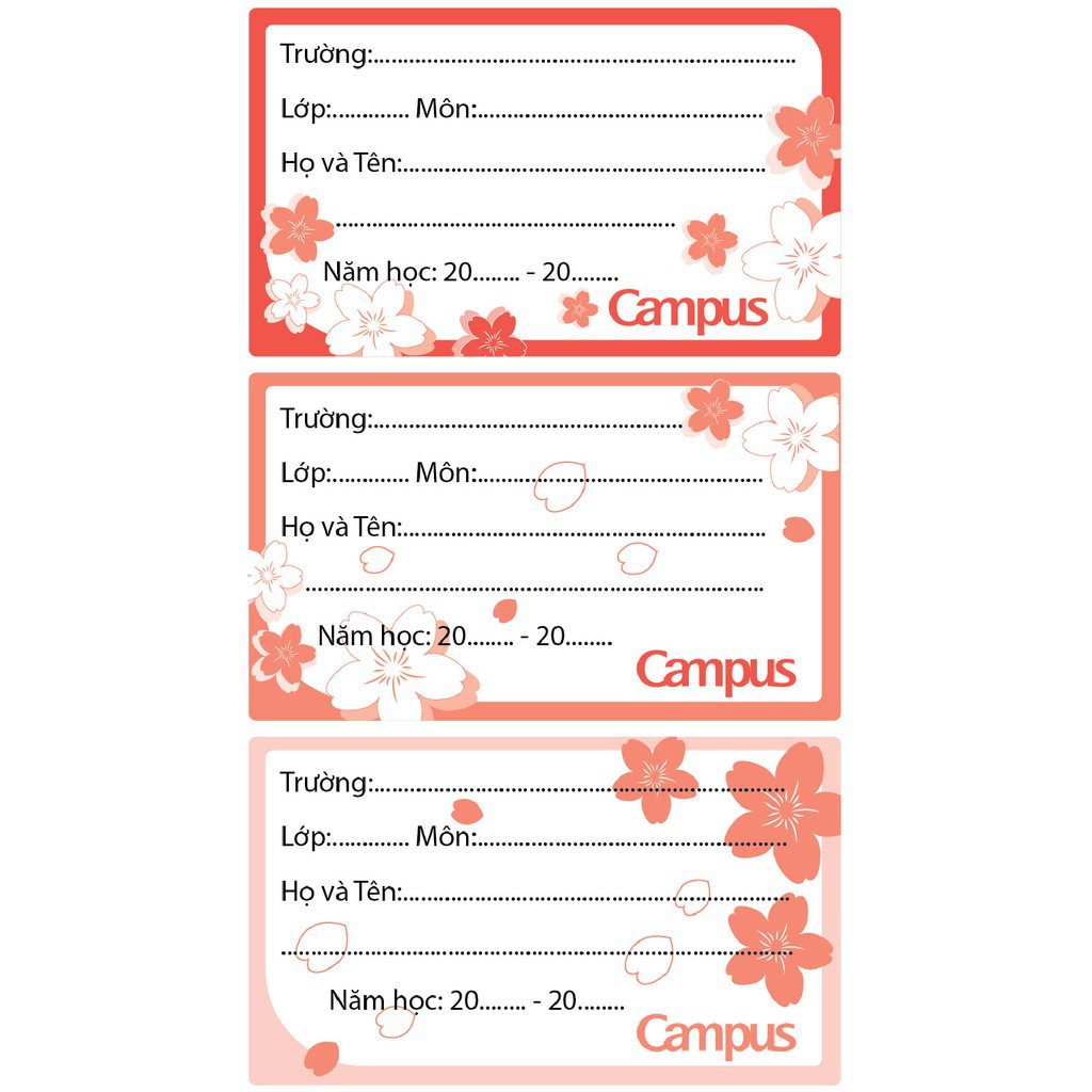 Nhãn vở Hoa anh đào sakura Campus NT-SKR18