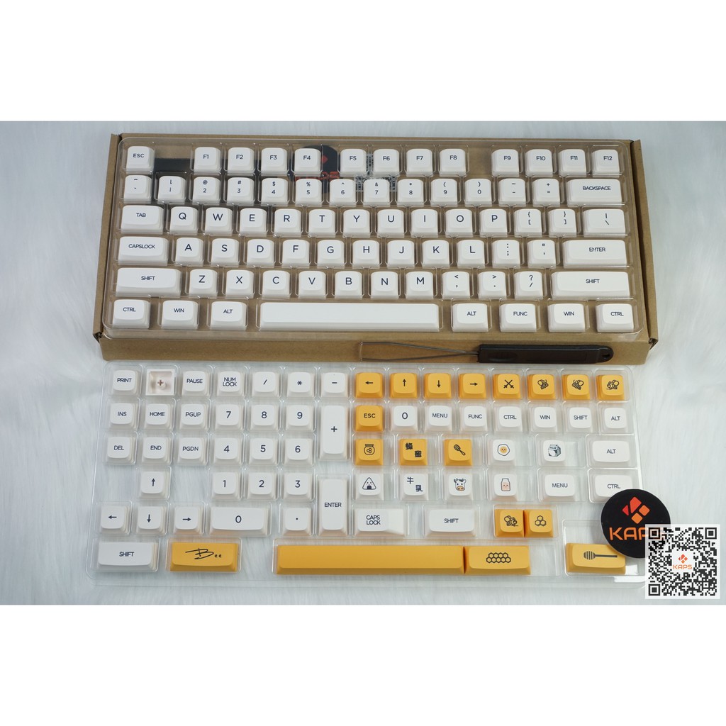 Keycap MILK HONEY BEE - profile XDA - keycap PBT - Dyesub - 140 nút cho bàn phím cơ Filco, Leopold, IKBC, Edra, keychron