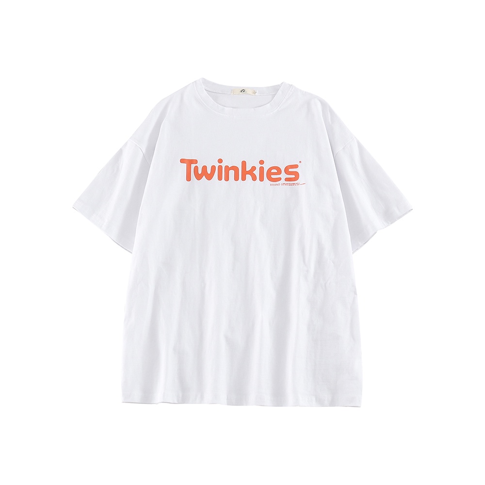 NUZIRO  Áo Thun Ngắn Tay Dáng Rộng In Họa Tiết Xinh Xắn Theo Phong Cách Hàn Quốc