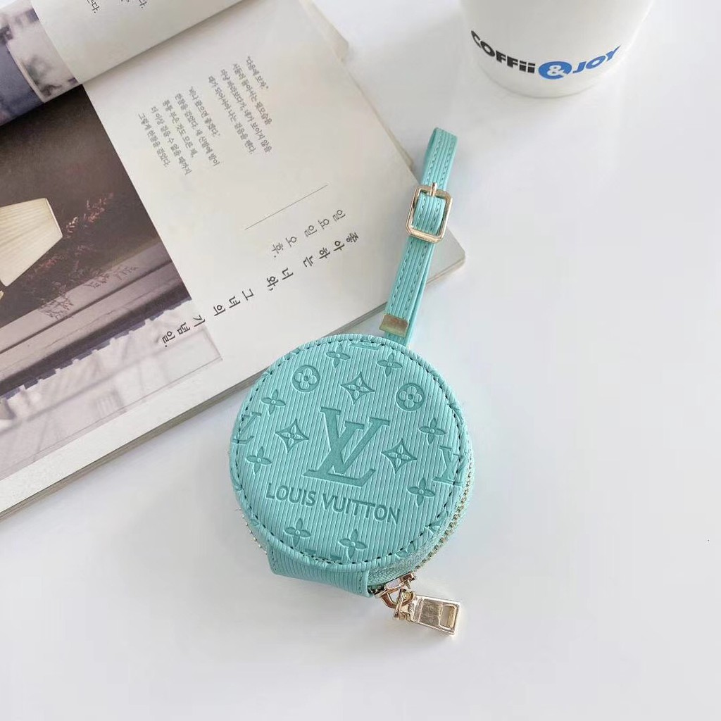 Vỏ Đựng Hộp Tai Nghe Hình Tròn Có Khóa Kéo Chống Trượt & Rơi Cho Airpods 1 / 2 / Pro