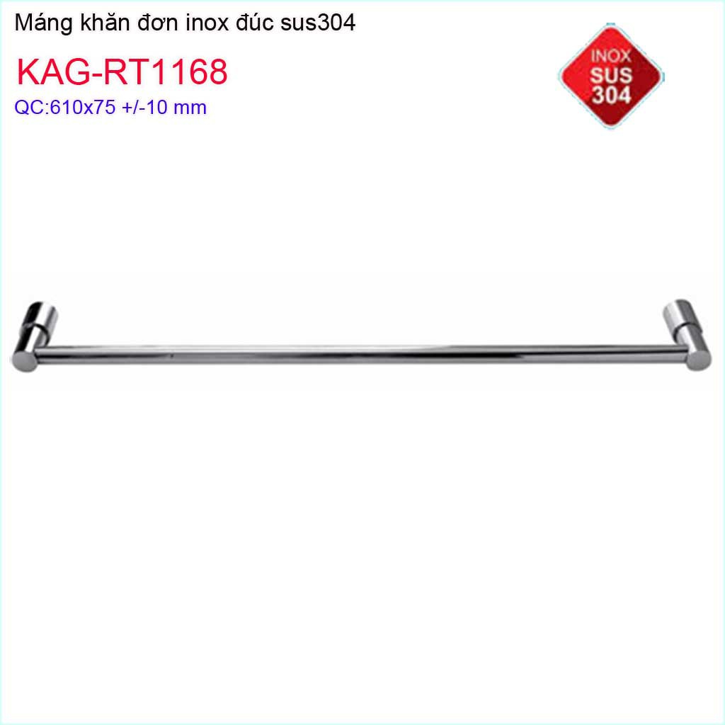 Giá treo khăn inox 304, giá vắt khăn, thanh treo khăn Roto KAG-RT1168