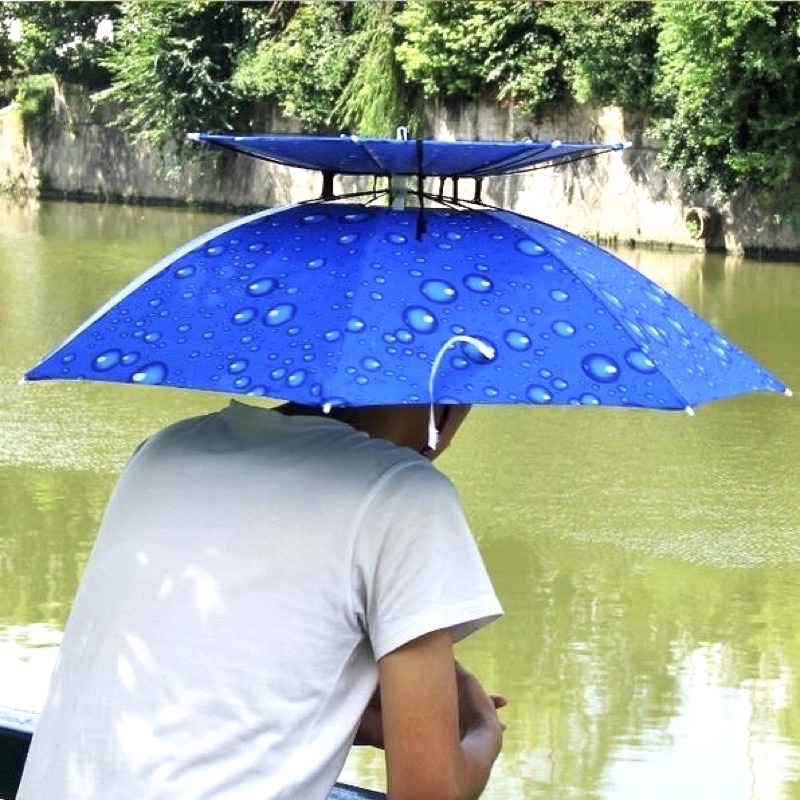 Ô đội đầu 2 tầng tránh mưa nắng chống tia uv tiện dụng