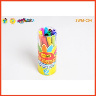 [Chính Hãng] BÚT LÔNG 12 MÀU RỬA ĐƯỢC SWM-C04 - COLOKIT