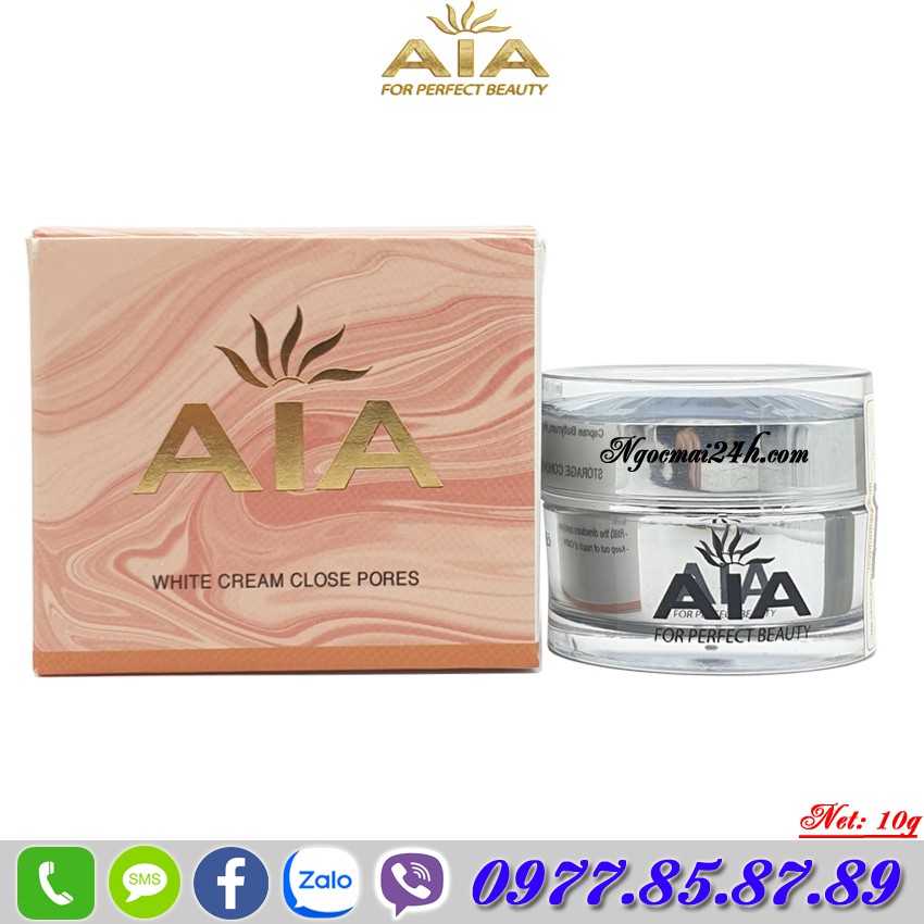 Kem trắng da mặt - Thâm quầng mắt - Se khít lỗ chân lông WHITE CREAM CLOSE PORES AIA (12g)