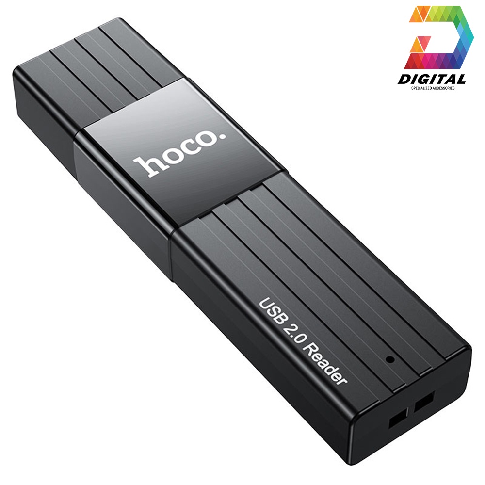 Đầu Đọc Thẻ Nhớ 2.0 Hoco HB20 Chính Hãng, Khe Cắm Thẻ SD &amp; Micro SD