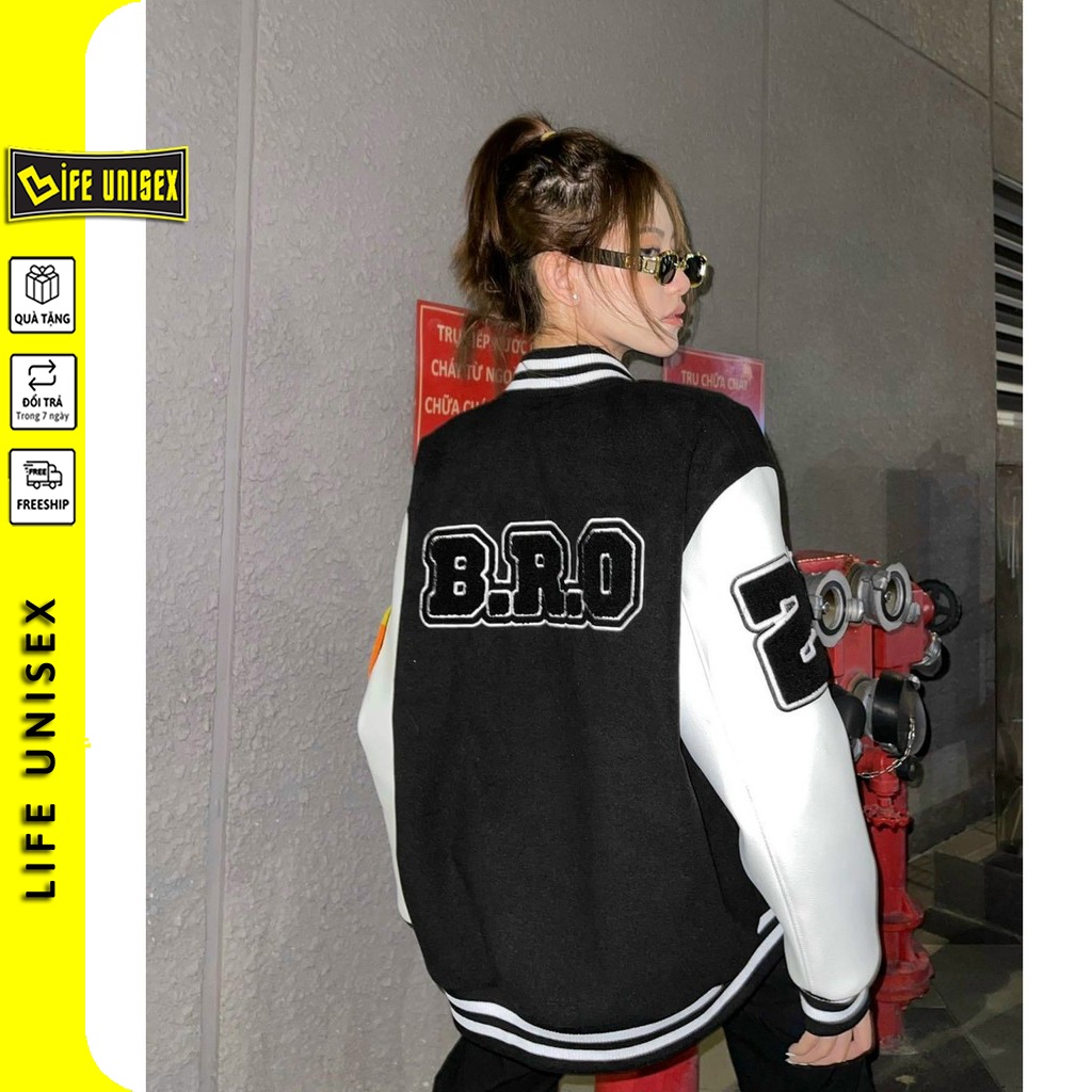 Áo Khoác Dù Nam Nữ 2 Lớp bomber B.R.O Unisex Mặc Cặp Form Rộng, Áo Khoác Gió Bomber Chống Nắng Ulzzang