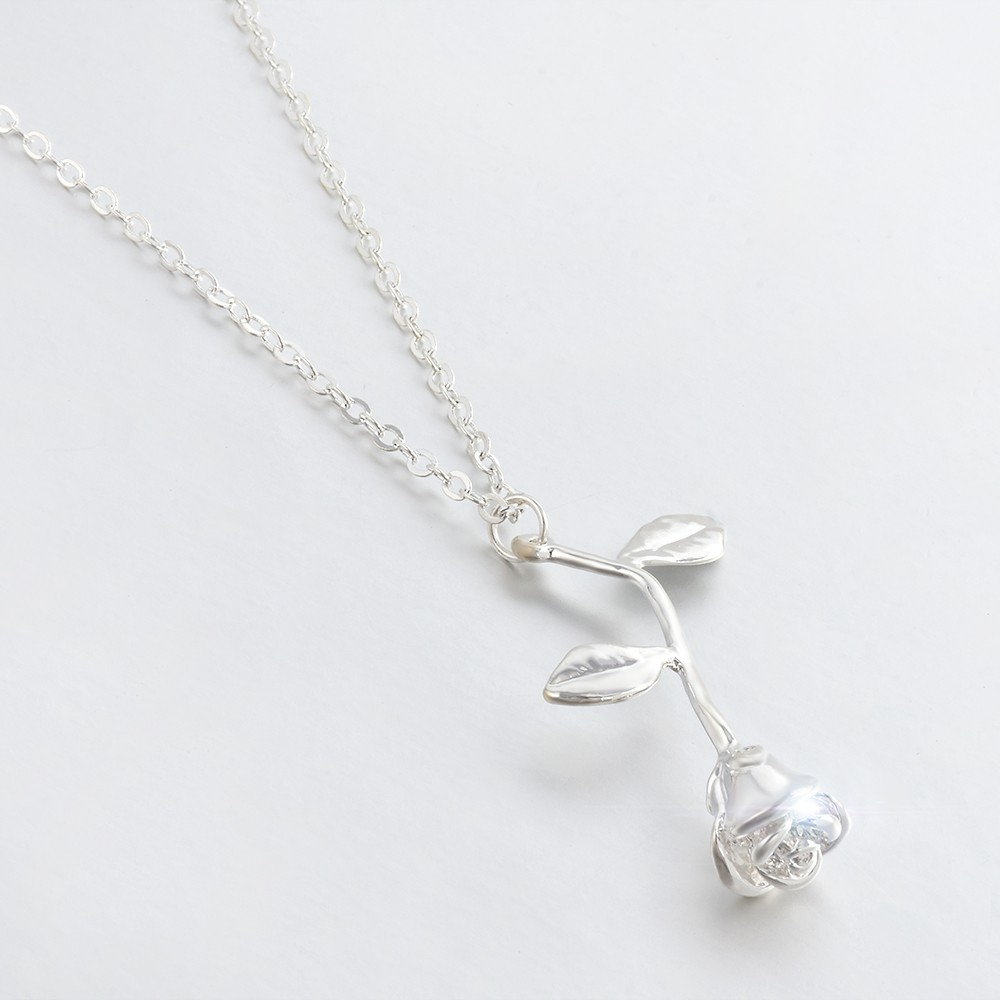 【sweet】Fashion woman Charm delicate Rose Flower Pendant Necklace wedding gift jewelry