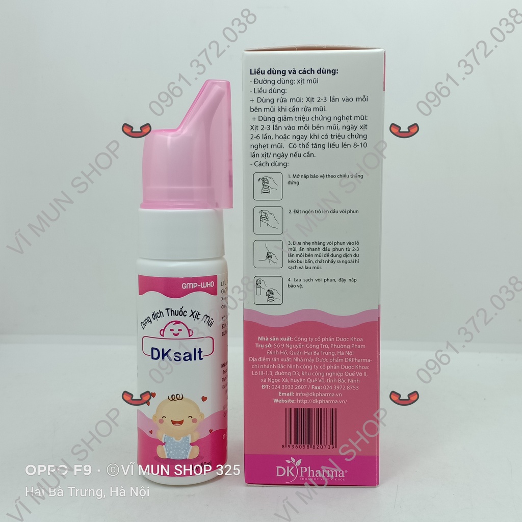 DK Salt Baby dung dịch vệ sinh mũi trẻ em chai 70ml