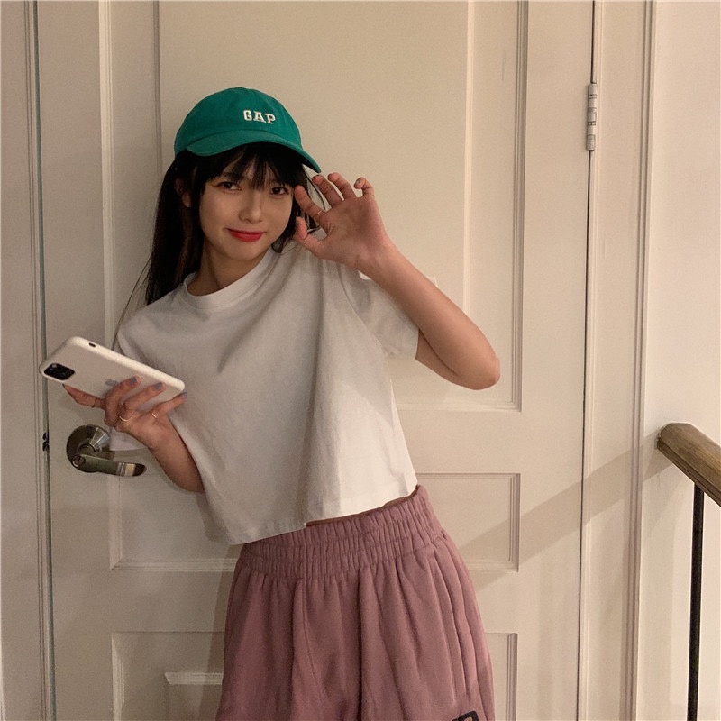 Áo croptop nữ trơn tay ngắn cổ tròn vải thun cotton kiểu hàn quốc CRT01 Miucho in hoạ tiết | BigBuy360 - bigbuy360.vn