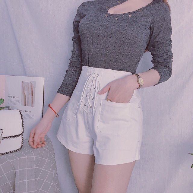 Quần đùi kaki đan dây