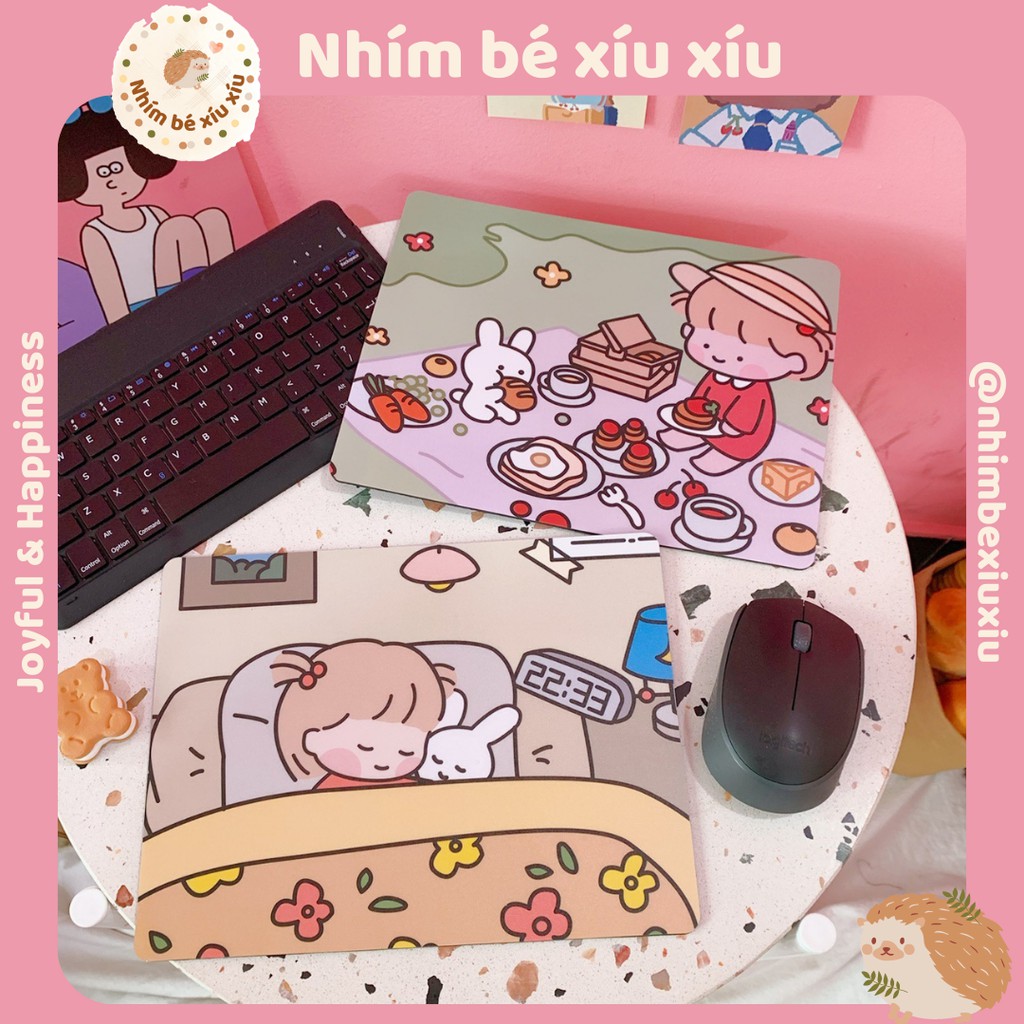 Tấm lót chuột Mira Girl mouse pad cute bàn di chuột chống thấm nước VT128