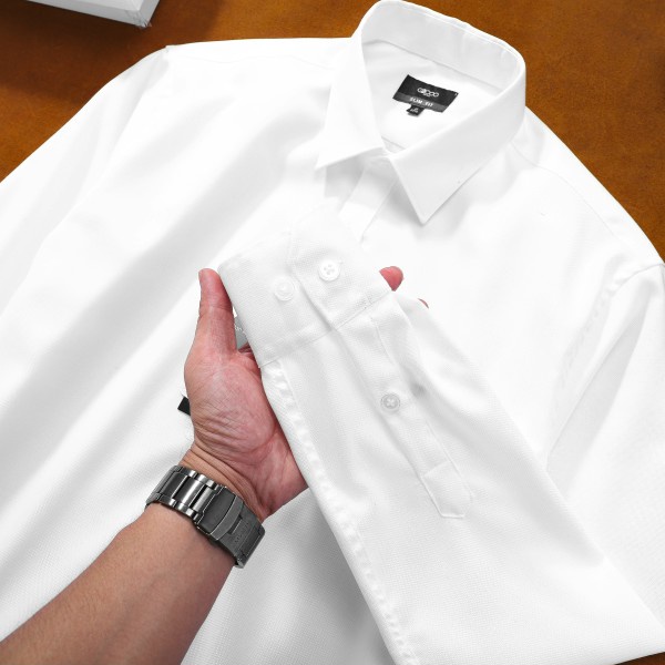 Áo sơ mi nam dài tay chất vải dệt hạt xịn, form slim fit tôn dáng 8871