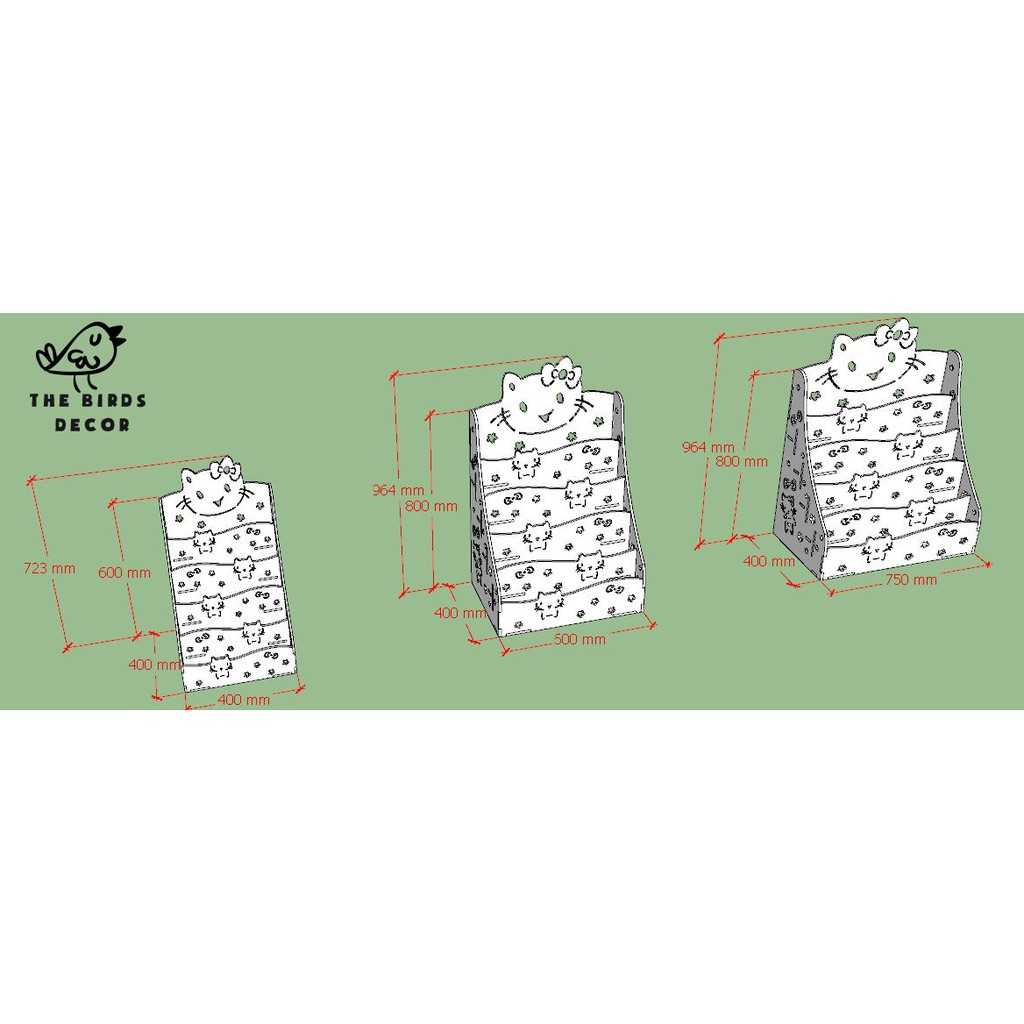 Kệ sách Kitty Ms:022 kích thước 96*60*40 cm dành riêng cho bé gái giá rẻ | BigBuy360 - bigbuy360.vn