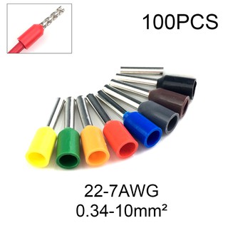 100 chiếc dây điện conector uốn kết nối dây ferrule thiết bị đầu cuối cáp thiết bị đầu cuối uốn cách nhiệt các loại