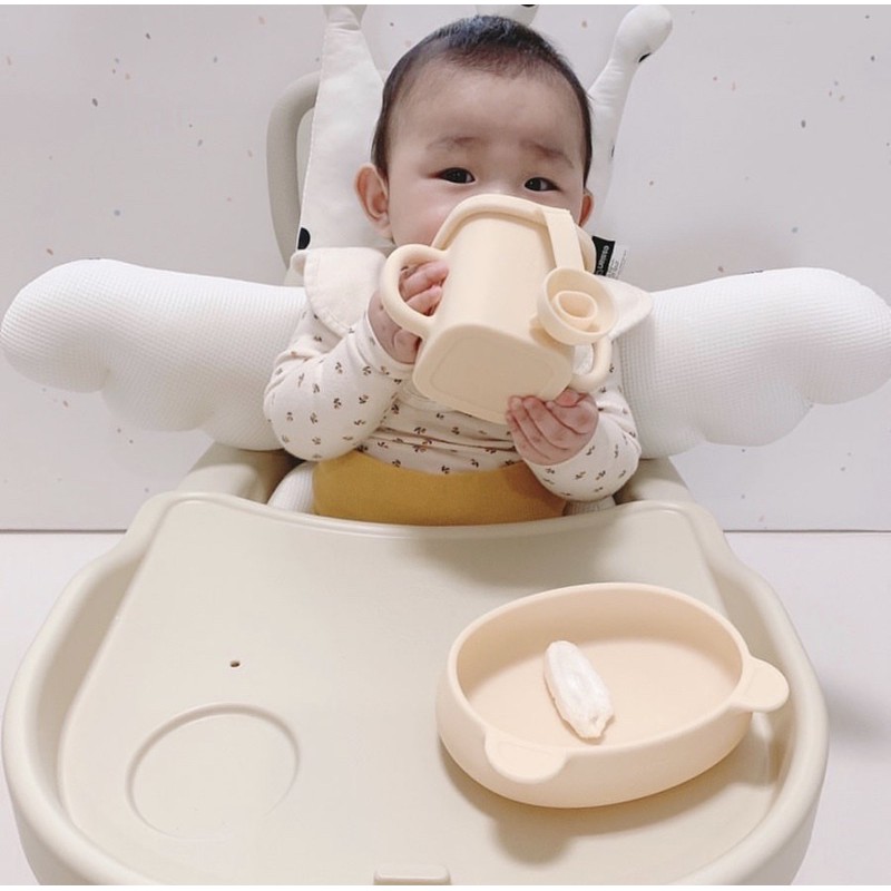 [Có sẵn]Bình uống nước nắp gấu silicon cao cấp winnie Bluemama Hàn Quốc cho bé