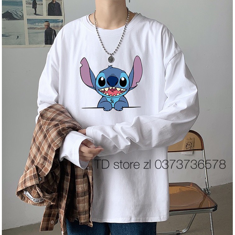 Áo thun tay dài form rộng Stitch unisex TD store kèm ảnh thật | BigBuy360 - bigbuy360.vn