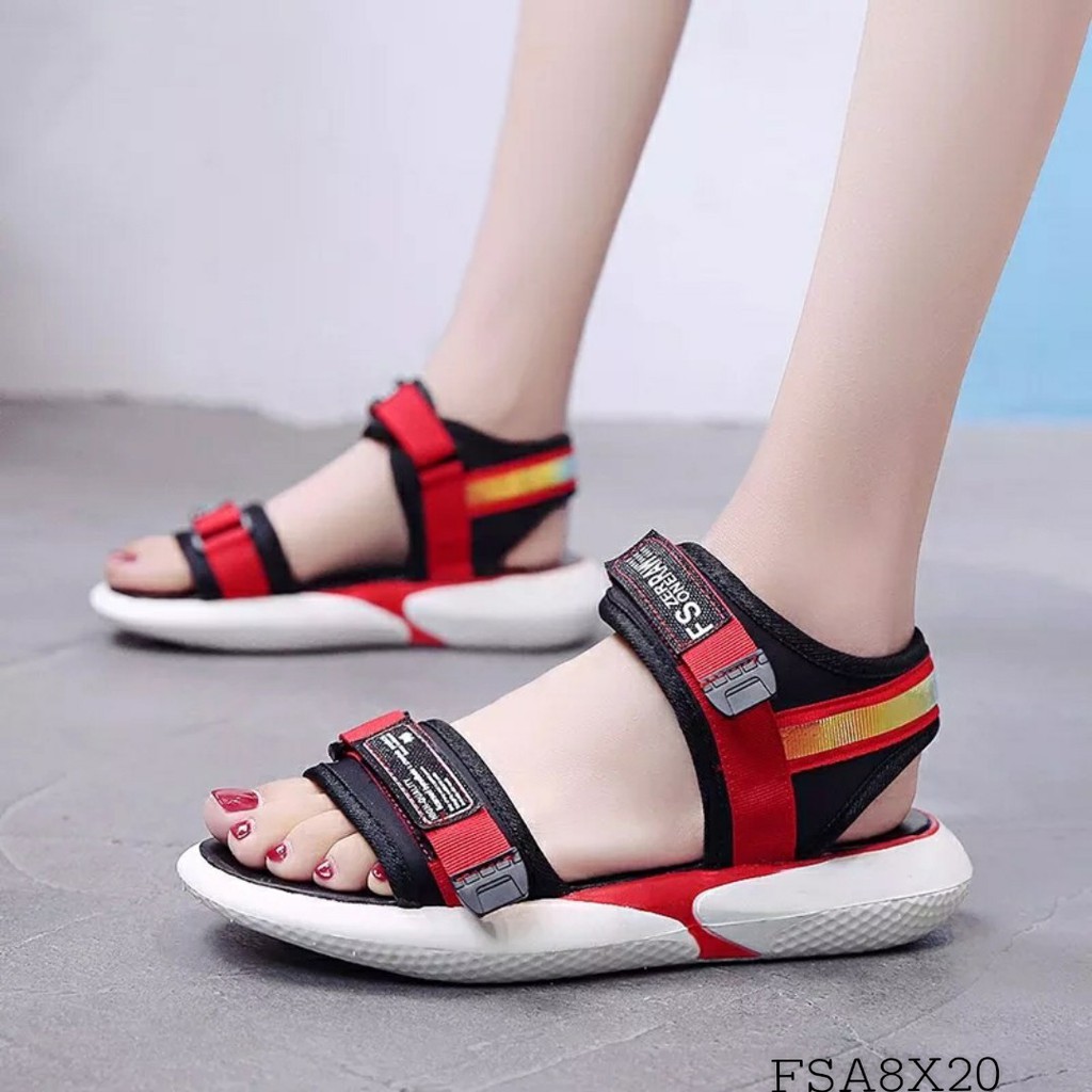 SANDAL NỮ ĐẾ CAO PHA MÀU CỰC HÓT QUAI SAU ÁNH NHŨ FS RAW ONE