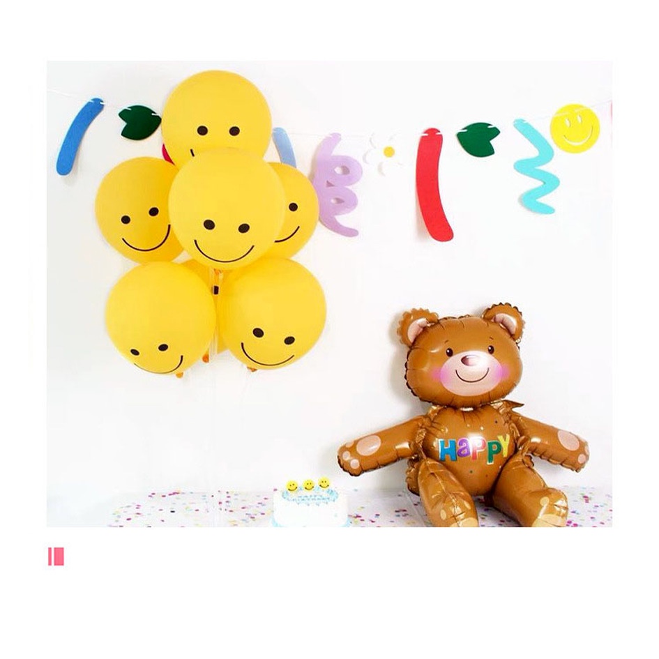 Set 10 Bong Bóng Cao Su Hình Mặt Cười Dễ Thương Trang Trí Tiệc