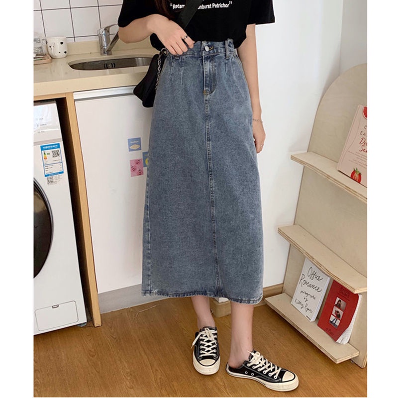 Chân Váy Denim Lưng Thun Cao Co Giãn Phong Cách Thời Trang Mới Dành Cho Nữ 2022