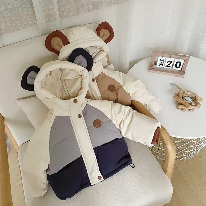 Áo Khoác Nhồi Bông Phong Cách Hàn Quốc Dễ Thương Thời Trang Mùa Đông Cho Bé FK1F